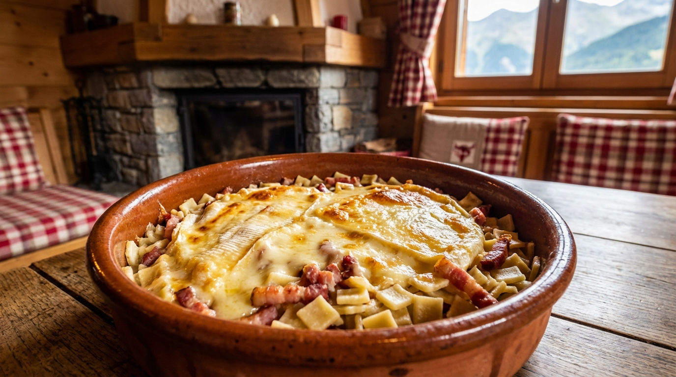 découvrez notre recette simple et savoureuse de la croziflette traditionnelle, un plat réconfortant à base de crozets, fromage fondant et lardons, parfait pour vos repas d'hiver.