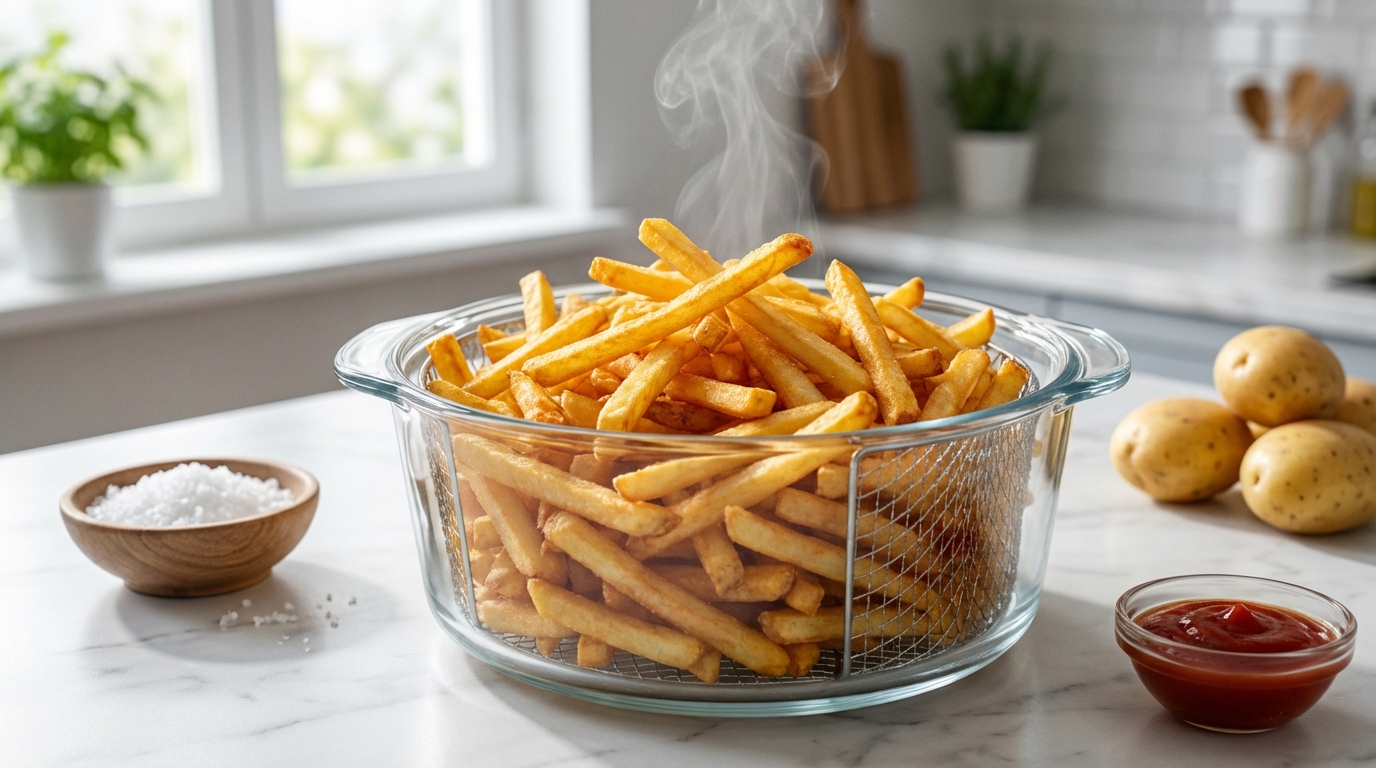 découvrez nos astuces pour préparer des frites croustillantes et savoureuses avec une friteuse à air chaud, faciles et rapides à réaliser chez vous.