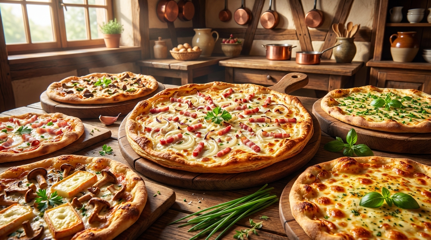 découvrez tout sur la tarte flambée, spécialité alsacienne, ses recettes traditionnelles et ses délicieuses variantes régionales.