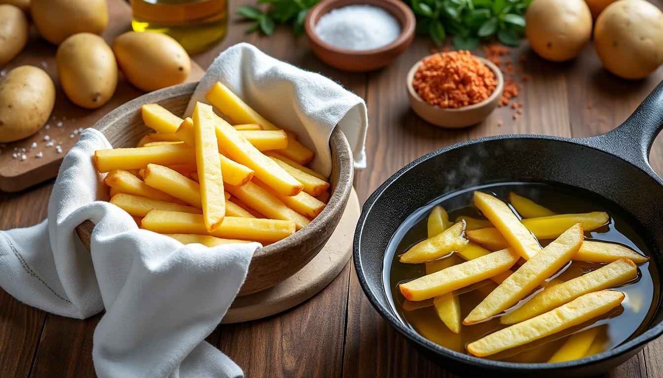 découvrez nos astuces simples pour préparer des frites maison croustillantes et savoureuses, parfaites à chaque cuisson.