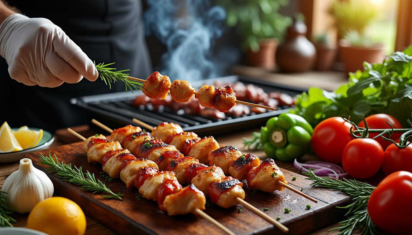 apprenez à préparer un souvlaki authentique et savoureux grâce à nos conseils et astuces traditionnels. découvrez les secrets d'une recette grecque incontournable.