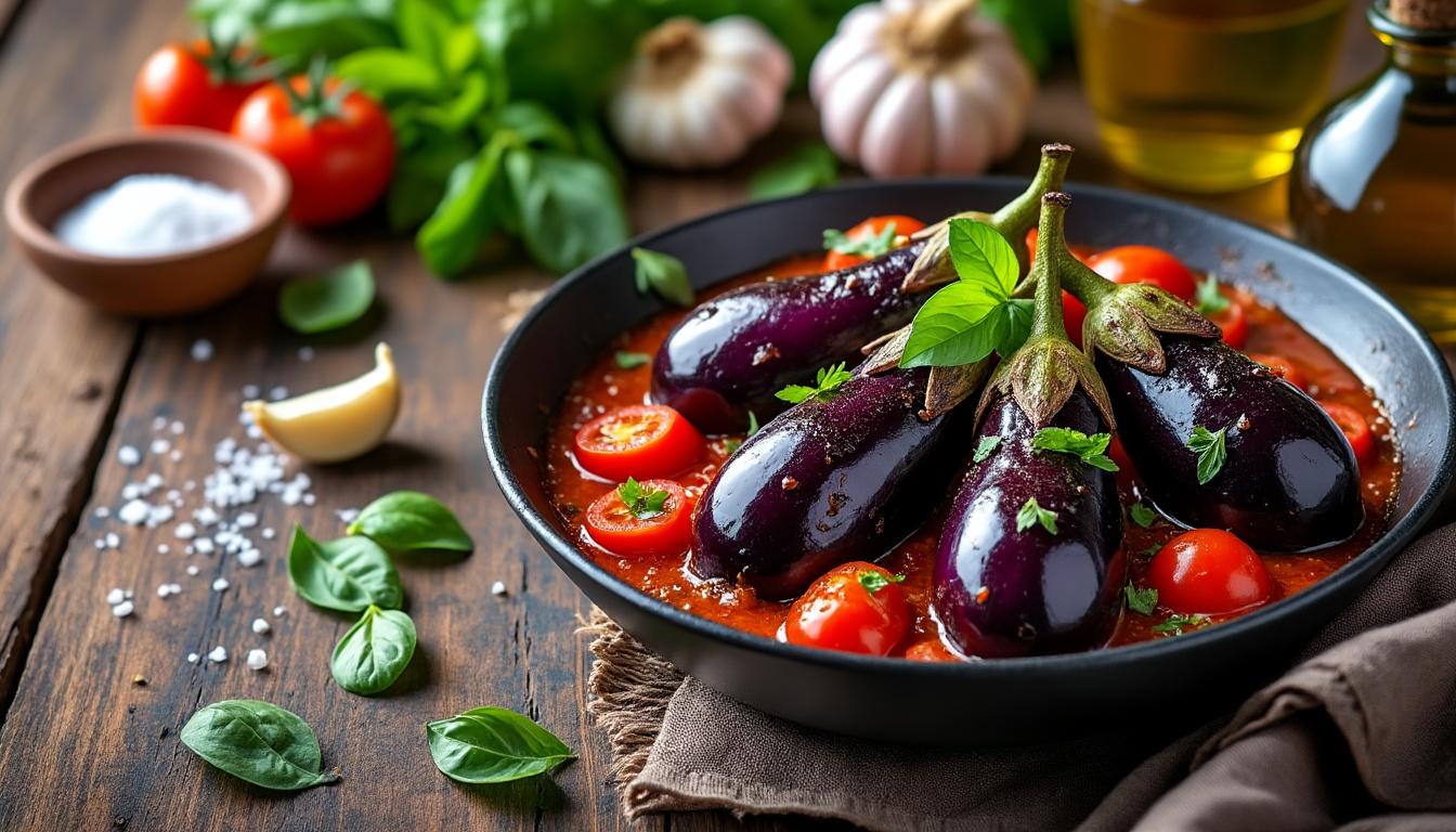 découvrez une recette simple et savoureuse à base d'aubergine, parfaite pour un repas sain et gourmand. facile à préparer, elle ravira vos papilles.