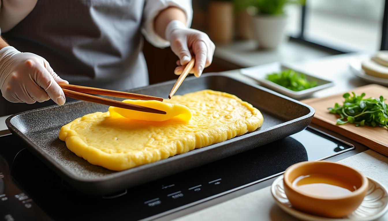 découvrez notre guide simple pour préparer une omelette japonaise moelleuse et savoureuse, idéale pour un repas équilibré et délicieux.