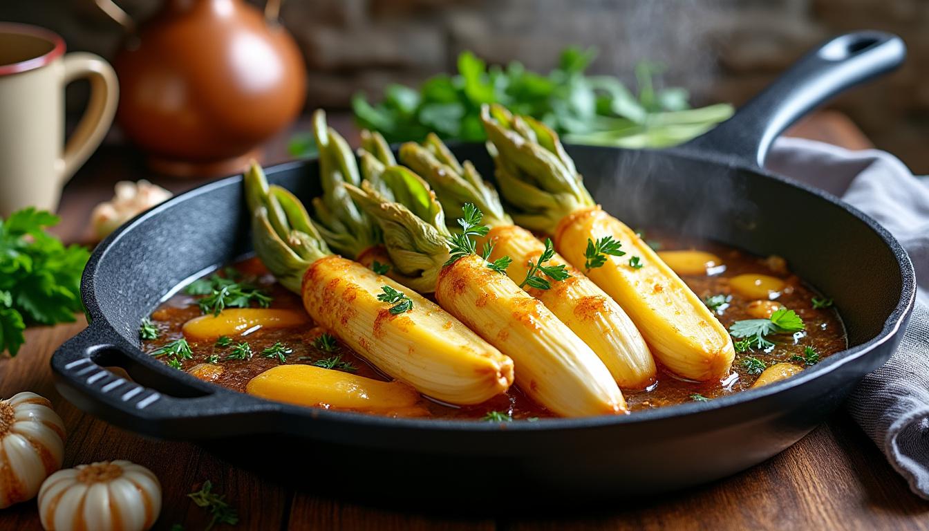 découvrez comment réussir des endives braisées à la poêle facilement avec notre recette simple et rapide pour des légumes fondants et savoureux.
