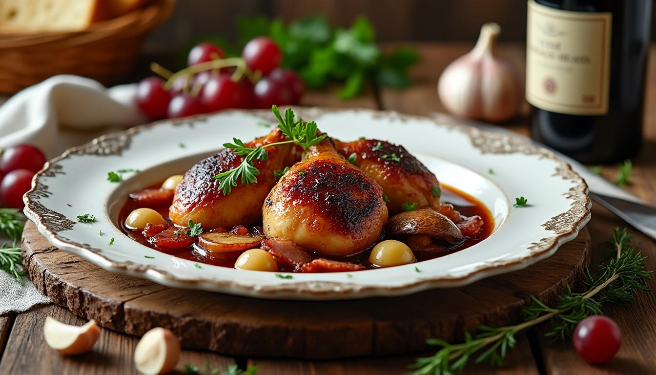 découvrez notre recette authentique de coq au vin pour réussir ce plat traditionnel français savoureux et riche en saveurs. suivez nos conseils simples et astuces pour un résultat parfait à chaque fois.