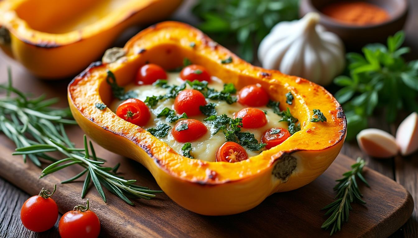découvrez notre recette de butternut farcie, un plat savoureux et facile à préparer, parfait pour un repas délicieux et réconfortant.
