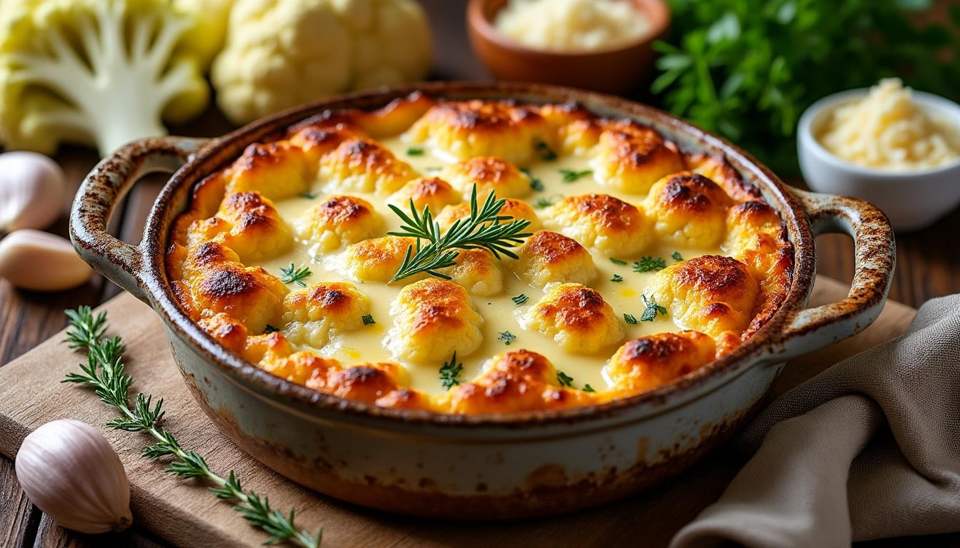 découvrez une recette facile et rapide pour préparer un gratin de chou-fleur savoureux, parfait pour un repas réconfortant en toute simplicité.