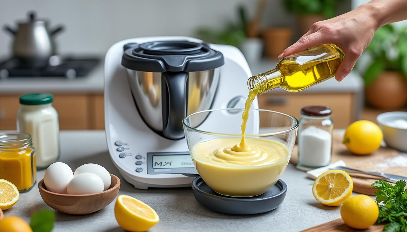apprenez à préparer une mayonnaise parfaite et onctueuse facilement avec votre thermomix grâce à notre guide étape par étape.
