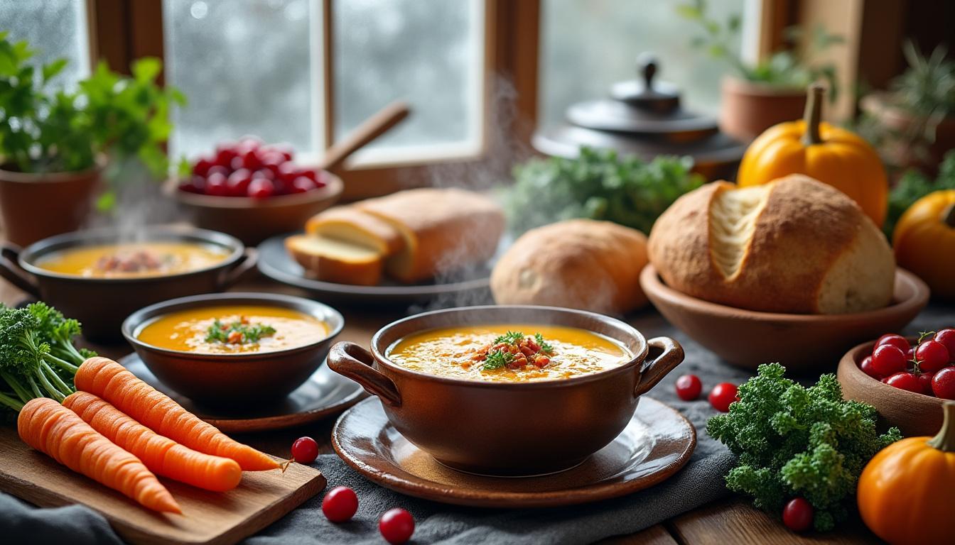 découvrez nos recettes d'hiver simples et réconfortantes pour savourer des plats chaleureux et délicieux, parfaits pour affronter le froid avec gourmandise.