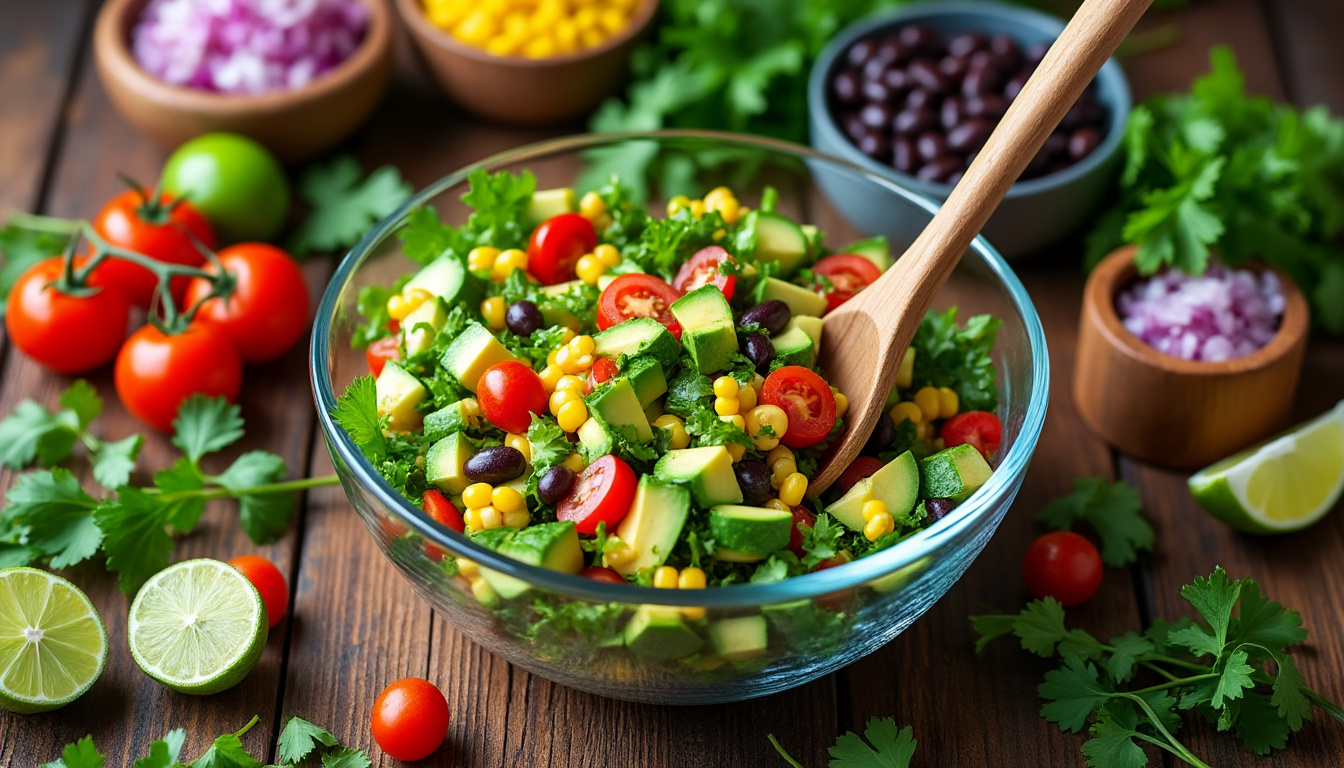 découvrez comment préparer une salade mexicaine fraîche et savoureuse grâce à notre recette facile. parfaite pour un repas léger et plein de saveurs authentiques.