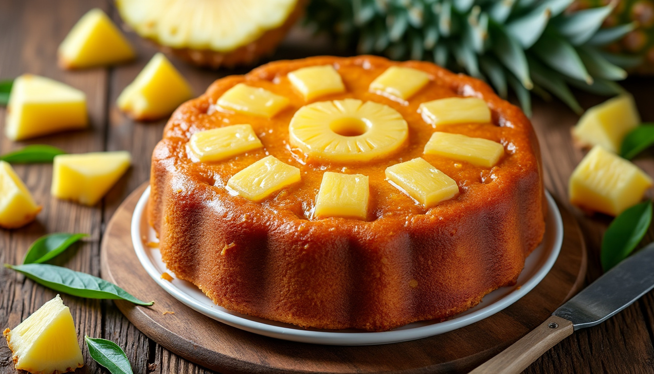 découvrez une recette facile pour préparer un gâteau à l'ananas moelleux et savoureux, parfait pour toutes les occasions et les amateurs de desserts fruités.