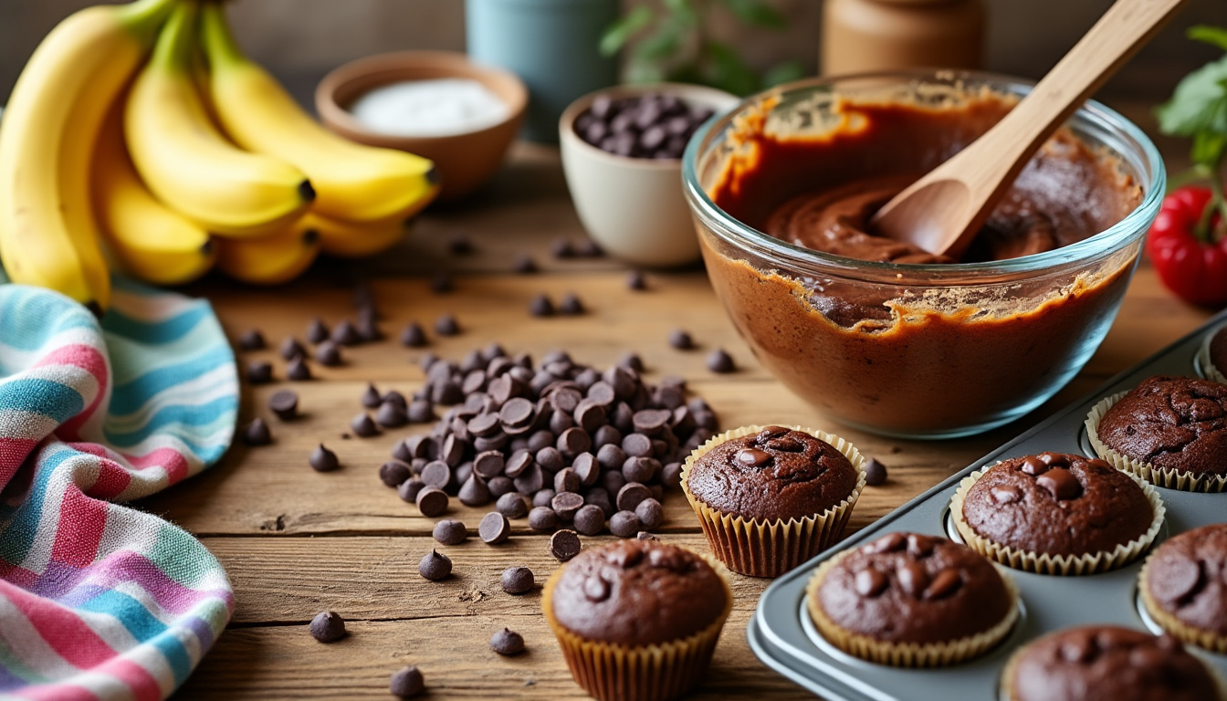 découvrez notre recette facile pour préparer des muffins banane et chocolat moelleux, parfaits pour un goûter gourmand et rapide à réaliser.