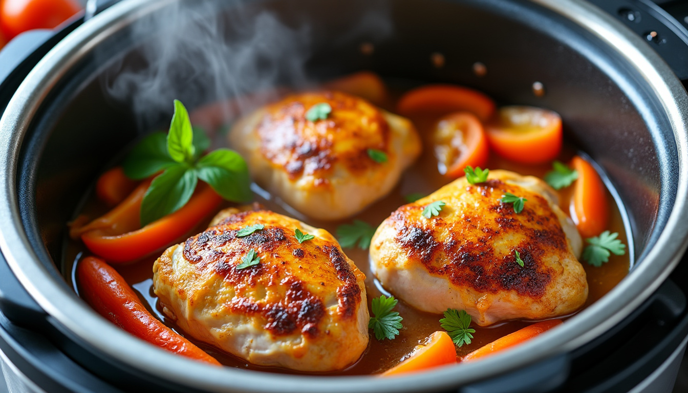 découvrez nos astuces simples et rapides pour réussir parfaitement la cuisson des cuisses de poulet au cookeo et régaler toute la famille.