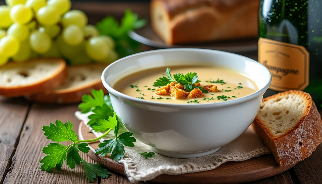 découvrez notre recette de soupe champenoise, un classique de la cuisine française à savourer en toute simplicité. parfaite pour réchauffer vos repas avec goût et tradition.