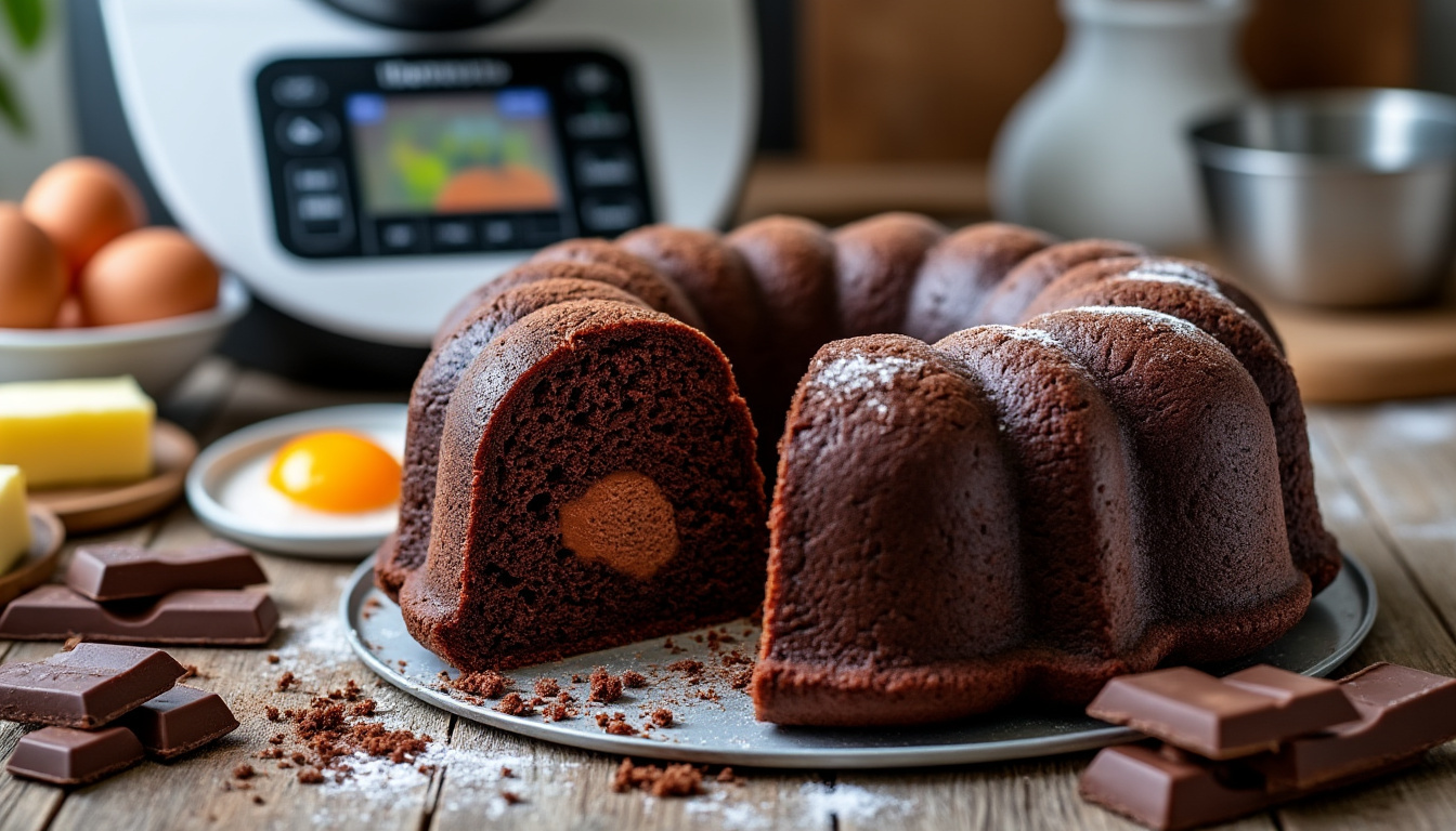découvrez notre recette facile de moelleux au chocolat réalisée avec le thermomix, pour un dessert gourmand et rapide à préparer.