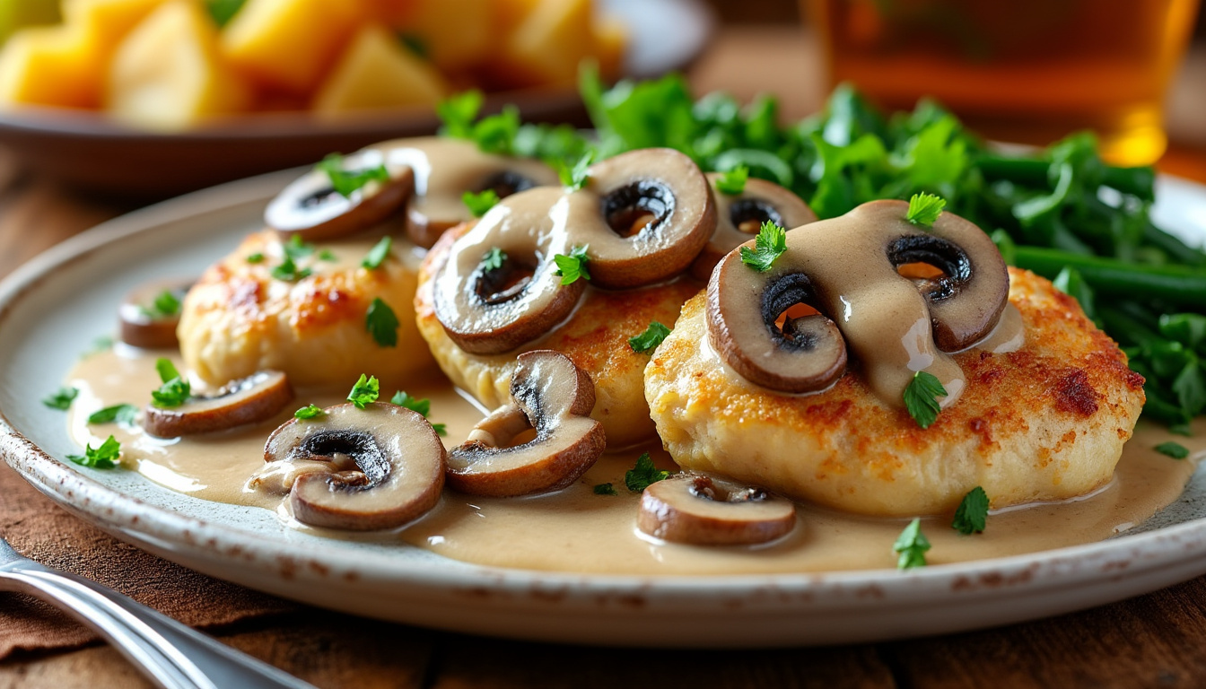 découvrez notre recette facile de poulet à la crème et aux champignons, un plat savoureux et rapide à préparer pour régaler toute la famille.